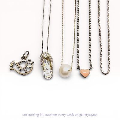 Grouping of .925 Silver Necklaces and Pendant, Set Of 5. Authentic group of sterling silver 