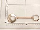 FENDI Circle Logo Keychain 17cm Gold tone & pastel pink very cute. Authentic Fendi gold-tone Image - 1