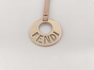 FENDI Circle Logo Keychain 17cm Gold tone & pastel pink very cute. Authentic Fendi gold-tone Image - 2