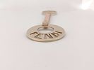 FENDI Circle Logo Keychain 17cm Gold tone & pastel pink very cute. Authentic Fendi gold-tone Image - 4