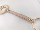 FENDI Circle Logo Keychain 17cm Gold tone & pastel pink very cute. Authentic Fendi gold-tone Image - 5