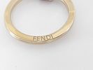 FENDI Circle Logo Keychain 17cm Gold tone & pastel pink very cute. Authentic Fendi gold-tone Image - 7