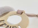 FENDI Circle Logo Keychain 17cm Gold tone & pastel pink very cute. Authentic Fendi gold-tone Image - 9