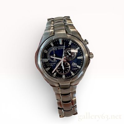 Citizen EcoDrive Chronograph in Titanium 42mm. New battery installed, running and keeping time.