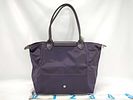 Longchamp Le Pliage Nylon Tote in Dark Purple. Dark purple nylon tote bag having trapezoid shape Image - 2
