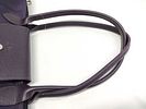 Longchamp Le Pliage Nylon Tote in Dark Purple. Dark purple nylon tote bag having trapezoid shape Image - 3