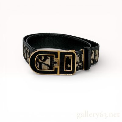 Dior Trotter CD Buckle Belt Belt. Authentic Christian Dior Trotter monogram leather and woven 