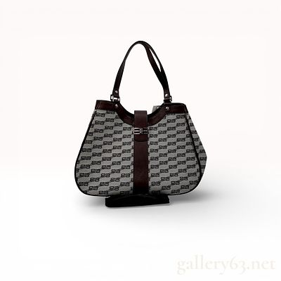 BALENCIAGA BB Logo Canvas Tote Bag. Canvas tote bag featuring an allover BB logo pattern. Having 
