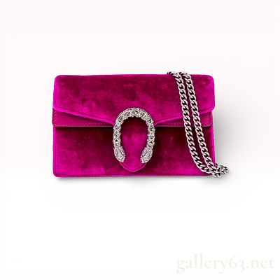 Gucci Dionysus Velvet Shoulder Bag – Purple with Crystal Horseshoe Clasp. Authentic Gucci 