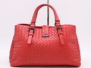 Bottega Veneta Red Intrecciato Leather Handbag. Authentic Bottega Veneta Handbag in red Image - 2