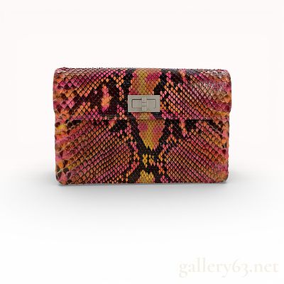 Chanel 2.55 Python Clutch Bag. Authentic Chanel 2.55 Python Clutch Bag in Multicolor genuine 
