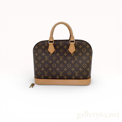 Louis Vuitton Alma Handbag Monogram Coated Canvas & Leather. Authentic Louis Vuitton Alma 