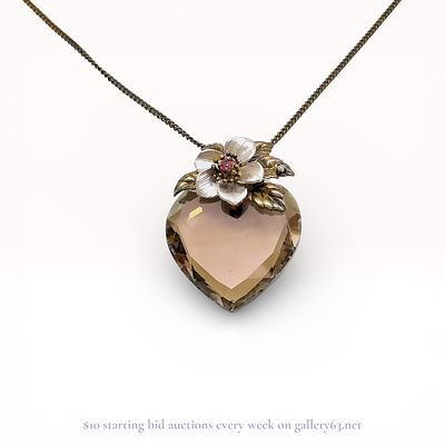 Quartz Pendant Sterling Silver Necklace Estate Lot. Estate lot offered as shown, including all 