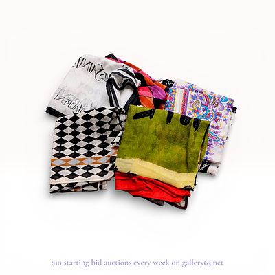 Yves Saint Laurent Small Silk Scarf 9-Piece Set Estate Lot. Estate lot offered as shown 