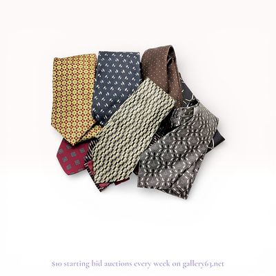 Loewe and Yves Saint Laurent Designer Tie 8-Piece Set Estate Lot. Estate lot offered as shown 