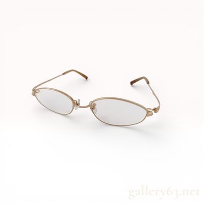999.9 Four Nines Oval Eyeglasses in Gold-Tone Metal with Clear Lenses. 999.9 Four Nines 