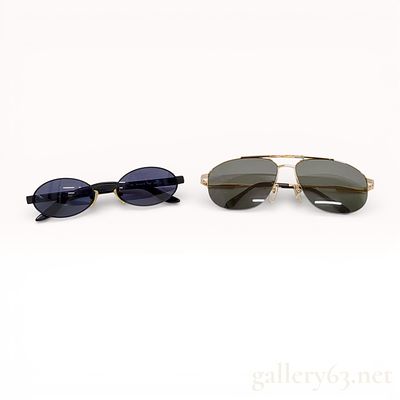 Lot of Designer Sunglasses Including Gucci 1641/S E1W and David Hicks, with Box and Sunglass Pouch. 