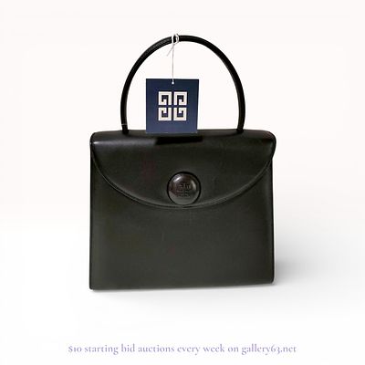 Givenchy Black Leather Handbag with tag , excellent condition. Estate lot offered as shown 