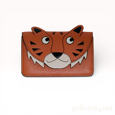 Anya Hindmarch Leather Tiger Cards Case in Multicolor Leather. Anya Hindmarch Leather Tiger 