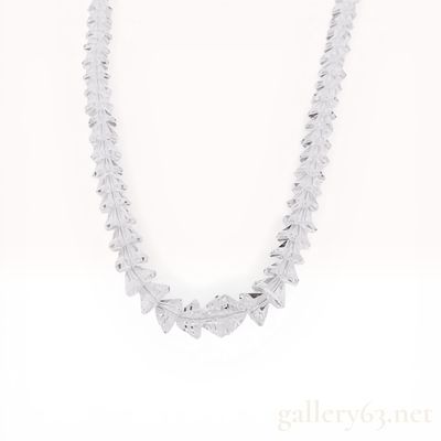 Vintage Graduated Faceted Crystal Bead Necklace with 925 Silver Clasp mid 20th c. Vintage 