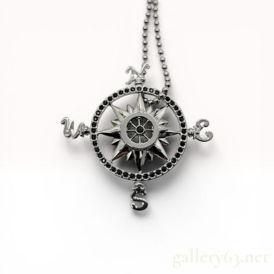 Swarovski for Disney Pirates of the Caribbean Compass Rose Pendant Necklace. Swarovski for 