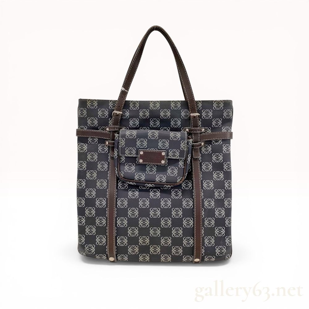 Loewe Anagram Monogram Coated Canvas Tote Bag. Loewe vertical tote bag featuring the signature 