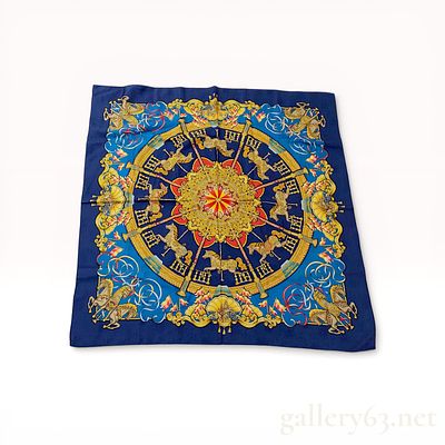 Herm&egrave;s Luna Park Silk Gavroche Scarf. Herm&egrave;s silk gavroche scarf in the Luna Park pattern 