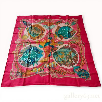 Herm&egrave;s Grands Fonds Silk Scarf by Annie Faivre. Herm&egrave;s silk scarf in the Grands Fonds pattern 