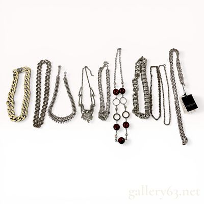 An Assortment of Nine Designer and Fashion Costume Necklaces Including Adolfo Dominguez and 