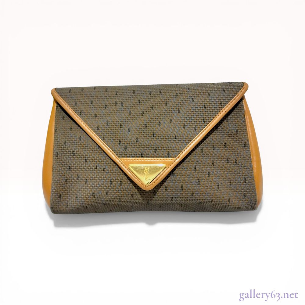 Yves Saint Laurent Monogram Canvas Envelope Clutch Bag. Yves Saint Laurent envelope clutch bag 