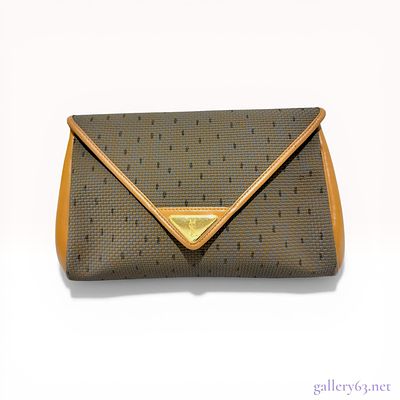 Yves Saint Laurent Monogram Canvas Envelope Clutch Bag. Yves Saint Laurent envelope clutch bag 
