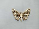 Nina Ricci Gold-Toned Multi-Color Rhinestone Butterfly Brooch. Nina Ricci butterfly brooch, late Image - 2
