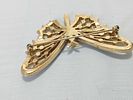 Nina Ricci Gold-Toned Multi-Color Rhinestone Butterfly Brooch. Nina Ricci butterfly brooch, late Image - 4