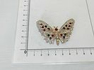 Nina Ricci Gold-Toned Multi-Color Rhinestone Butterfly Brooch. Nina Ricci butterfly brooch, late Image - 8