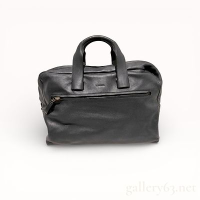 Lanvin Black Grained Leather Briefcase. Lanvin professional briefcase crafted from black grained 