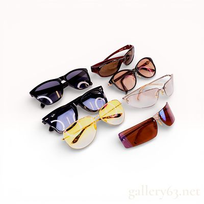 A Collection of Seven Pairs of Designer and Sport Sunglasses including Ray-Ban, Prada, and Celine. 