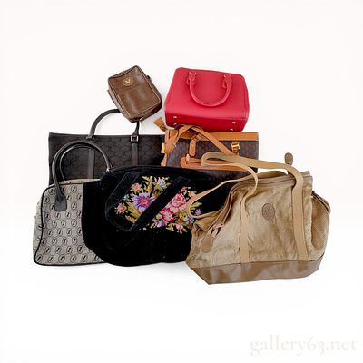 Assortment of Seven Designer and Vintage Handbags Including Roberta di Camerino and Marie Mignon. 