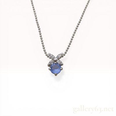 4&deg;C Yondoshi Butterfly Motif Pendant Necklace with Blue and Clear Stones. 4&deg;C (Yondoshi) pendant 