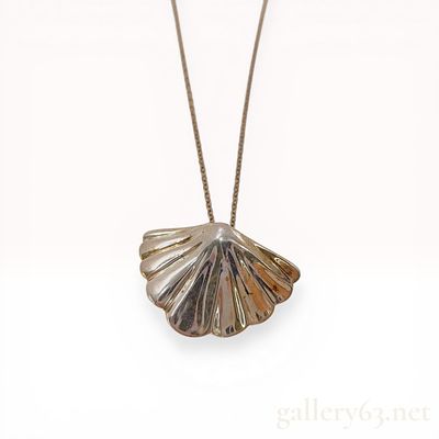 Tiffany and Co. Sterling Silver Fan Shell Pendant Necklace, 1981. Tiffany and Co. sterling 