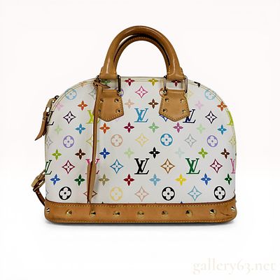 Louis Vuitton White Monogram Multicolore Alma PM Handbag. Louis Vuitton white Monogram 