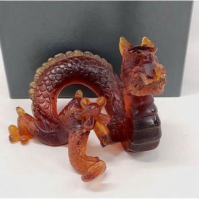 Daum France Limited Edition Pate de Verre Crystal Dragon Sculpture. Limited edition Daum France 