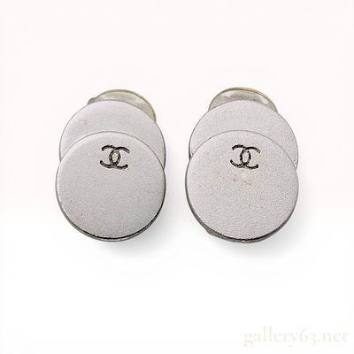 A Pair of Chanel Silver-Tone Double Disc Clip-On Earrings, Spring 1999. A matched pair of Chanel 