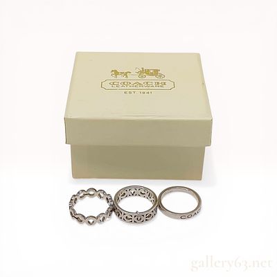 A Trio of Coach Sterling Silver Signature Stackable Rings. Coach sterling silver stackable ring 