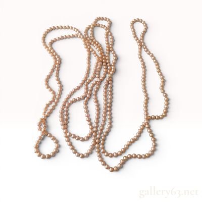 Cultured Freshwater Peach Pearl Continuous Rope Necklace. Cultured freshwater pearl continuous 