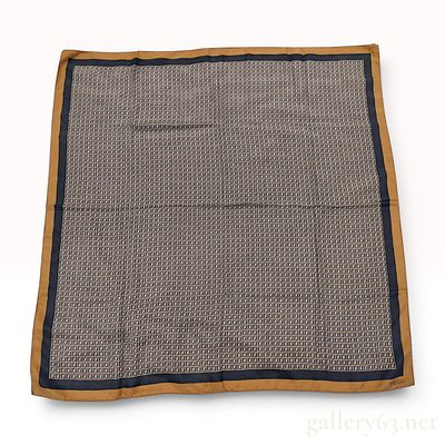 Vintage Fendi Geometric Pattern Silk Twill Scarf. Fendi square silk scarf, circa 1970s-1980s. 