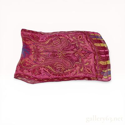 ETRO Milano Silk Gauze Scarf with Paisley Motif. ETRO Milano lightweight silk gauze scarf 