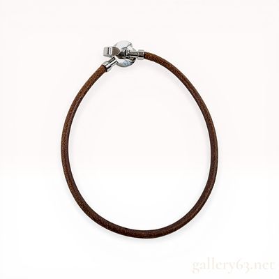 Hermes Jumbo Brown Leather Choker with Silver-Tone Clasp. Hermes Jumbo choker necklace or wrap 