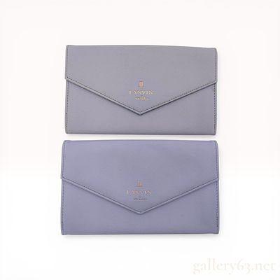 A Pair of LANVIN en Bleu Saffiano Leather Envelope Long Wallets. LANVIN en Bleu matching pair of 