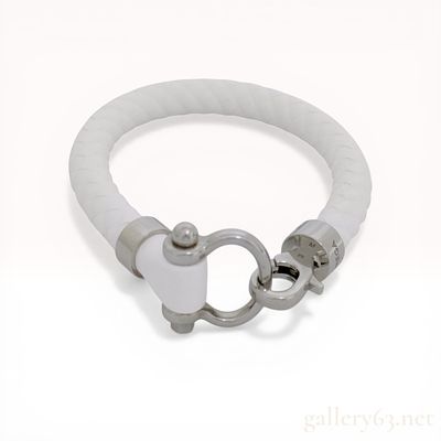Omega Stainless Steel and White Braided Aqua Sailing Bracelet. Omega Aqua Sailing bracelet 