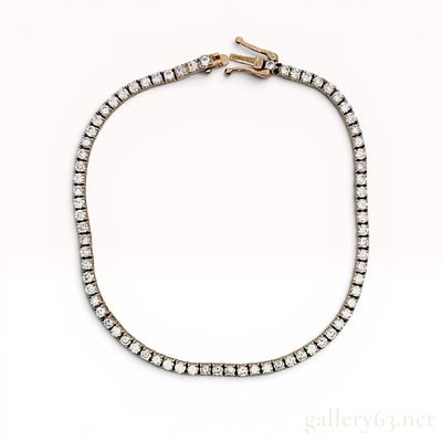 14K Yellow Gold and 2.00cttw Lab Grown Diamond Tennis Bracelet. 14 karat yellow gold tennis 